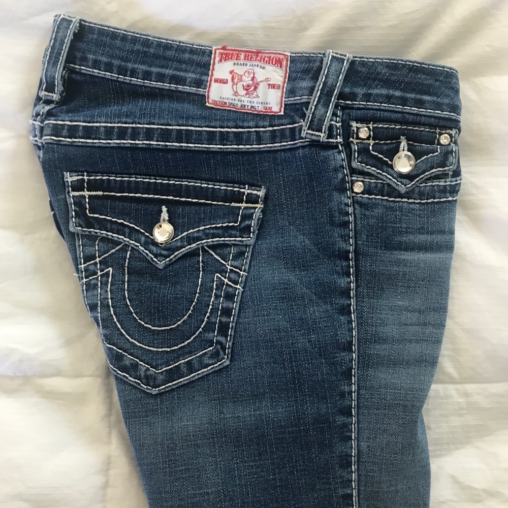 True Religion Disco Joey Big T Crystalized Jeans Women’s 28